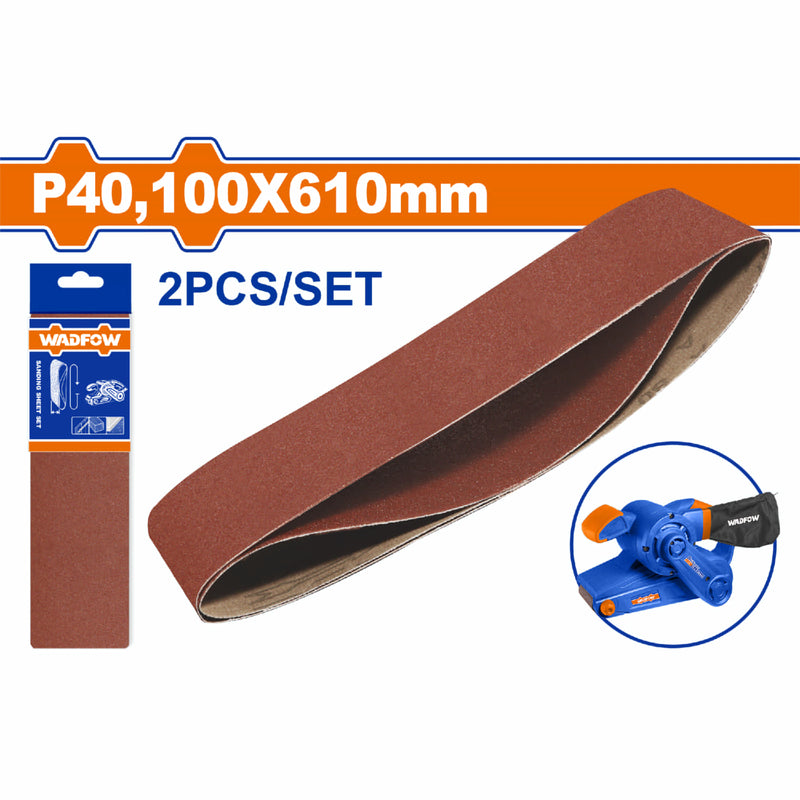 Bandas de Lija 100x610 mm Grano P40 Set 2 pzas.