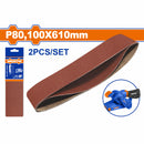 Bandas de Lija 100x610 mm Grano P80 Set 2 pzas.
