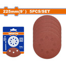 Lijas circulares con velcro 225mm (9") Oxido de Aluminio Set 5 pzas. Ideal para lijar madera y metal. Papel Lija