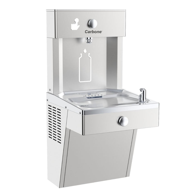 Fuente de Agua de Pared de Acero Inoxidable Con Llenador De Botellas Y Enfriador. Bebedero (450x466x969mm)