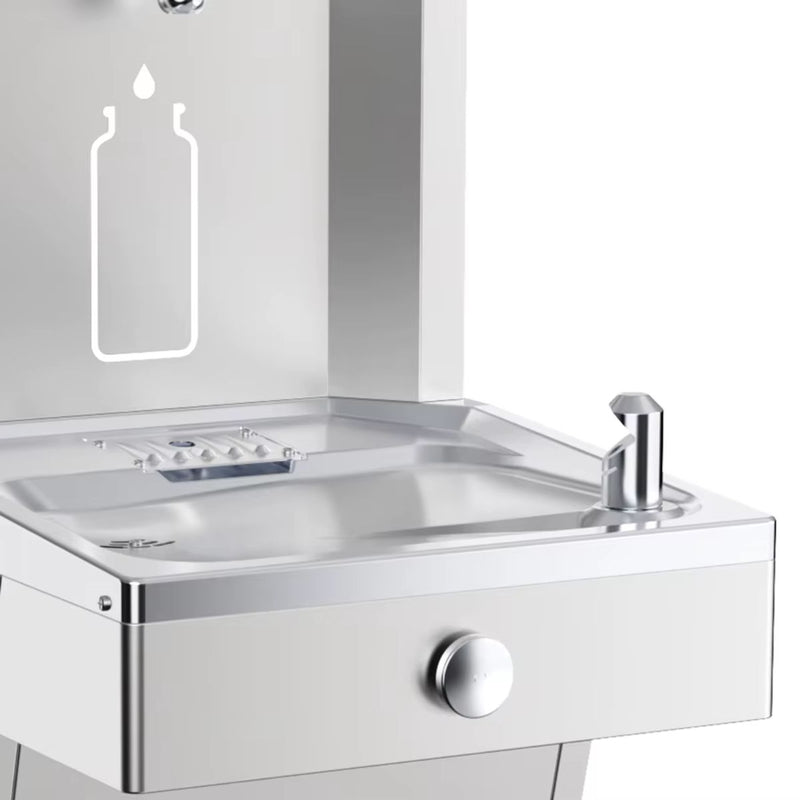 Fuente de Agua de Pared de Acero Inoxidable Con Llenador De Botellas Y Enfriador. Bebedero (450x466x969mm)
