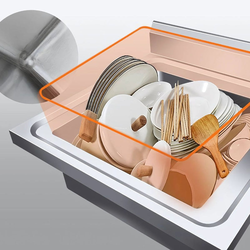 Fregador tina industrial doble de 120x60x80 cm. Acero inoxidable 201. Calibre 1.0 mm. Ideal para cocinas de hostelería.