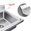 Fregador tina industrial doble de 120x60x80 cm. Acero inoxidable 201. Calibre 1.0 mm. Ideal para cocinas de hostelería.