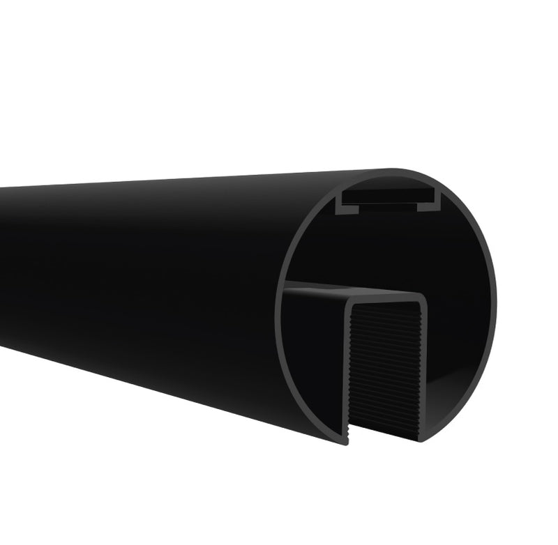 Tubo Redondo Pasamanos Aluminio Ranurado Diametro 63.5 mm Largo 5.85m Anodizado Negro