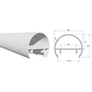 Tubo Redondo Pasamanos Aluminio de clipar Diametro 60mm Largo 5.85m Lacado Blanco