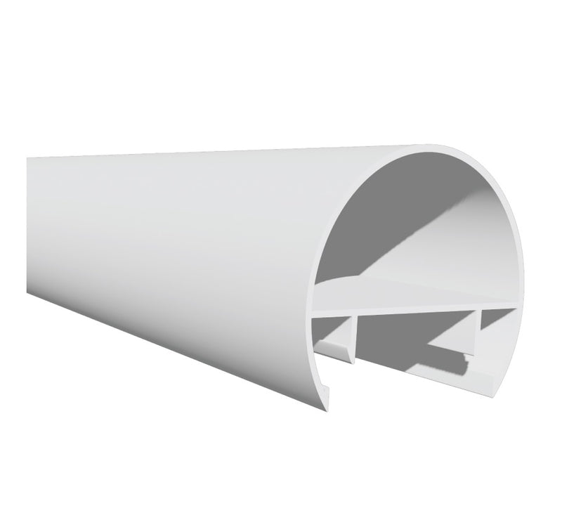 Tubo Redondo Pasamanos Aluminio de clipar Diametro 60mm Largo 5.85m Lacado Blanco