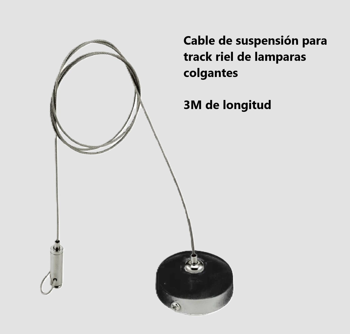 Cable y soporte de techo Kit de suspension para Rieles Track sistema colgante color Negro
