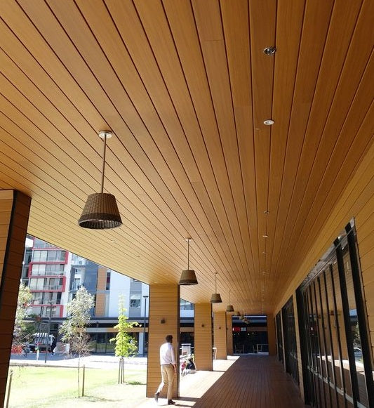 Panel Lama WPC ASA Oak wood 3D para exteriores 112x16x2900MM, Madera, hidrófugo fachadas, muros y techos