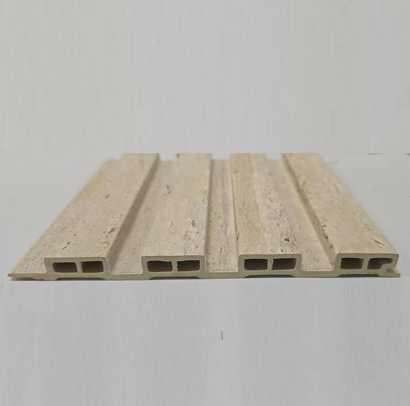 Panel WPC Acanalado Travertino 2900×152×12 mm | Revestimiento Interior Texturizado Hidrófugo y Decorativo