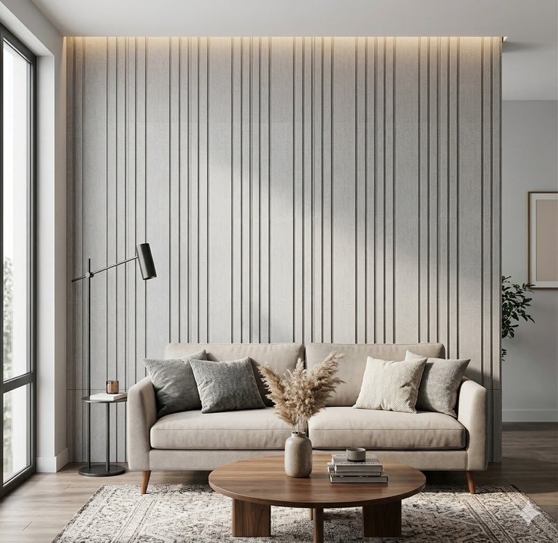 Panel WPC acanalado big fabric grey 2900*203*10mm