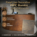 Panel Decorativo WPC Bambú 1.22 m x 2.80 m x 5 mm Acero corten Gold