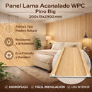 Panel Lama Acanalado WPC Pine Wood Big 200x15x2900 mm | Revestimiento Interior Hidrófugo para Muros y Techos