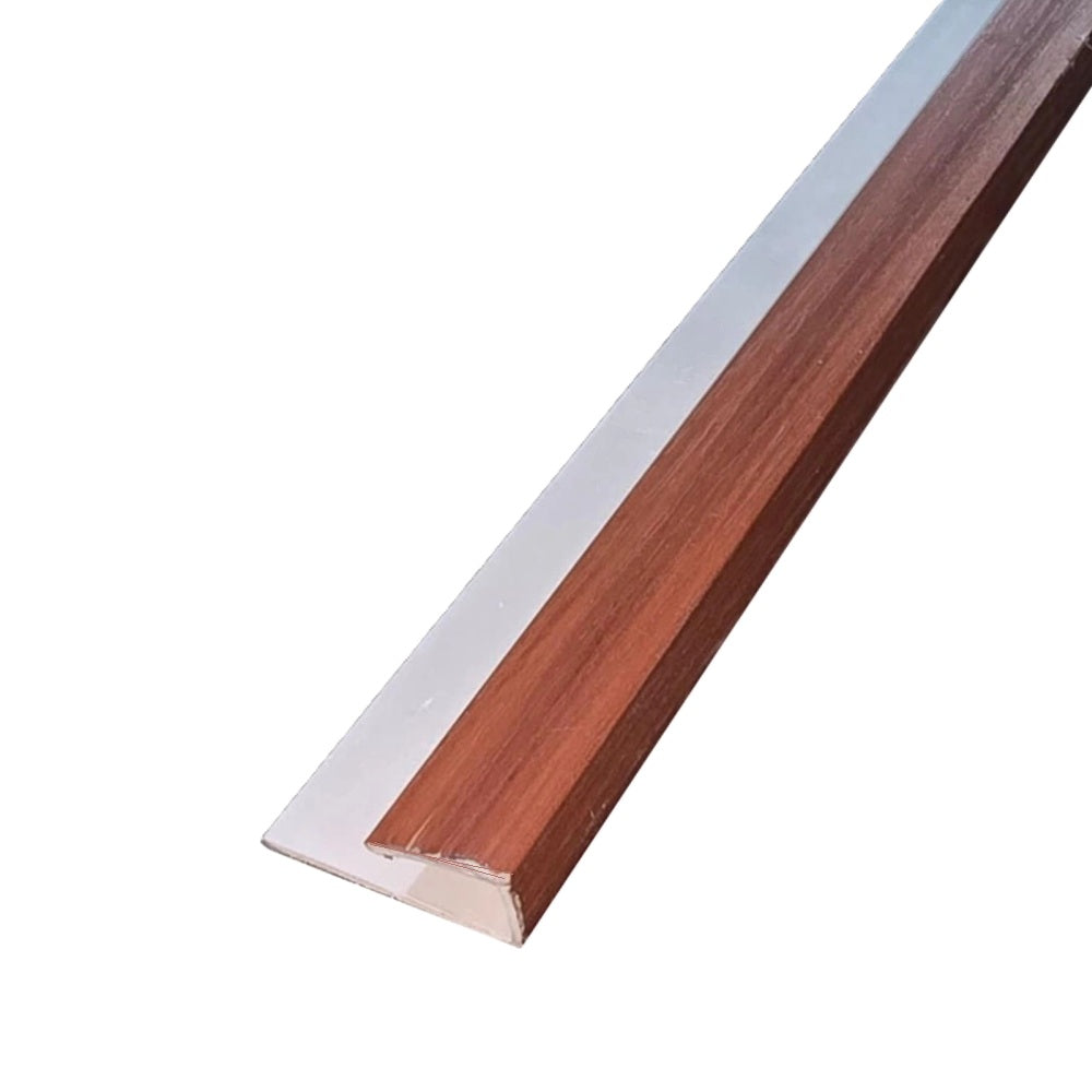 Remate terminal tipo C accesorio Cielo Raso PVC techo Madera Nogal 5.95m  Resistente a Humedad Fácil Instalación Alta Durabilidad