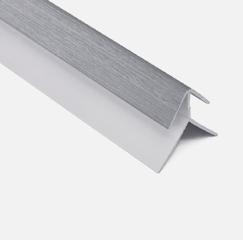 Perfil esquina exterior accesorio Cielo Raso PVC techo Gris Madera 5.95m  Resistente a Humedad Fácil Instalación Alta Durabilidad