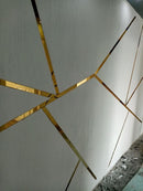 Cinta de acero Inoxidable Gold brillante Tira Autoadhesiva Decorativa delgada 2 cm x 5m largo  para marmol PCV