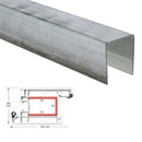 Refuerzo De Acero 1.2Mm Perfil "U" 42x29x42mm Para Hoja de Puerta Abatible Upview 60Mm HAT028 5.9M