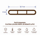 Perfil Platina Louver Remate 32.7mm UPVC Upview Carbone Espesor 6 mm Largo 5.85M Color MARRON Microtexturizado  | Acabado Profesional Para Ventanas PVC