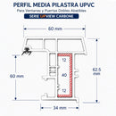 Refuerzo De Acero 1.2Mm Perfil "C" 12x12X40mm Para Perfil Media pilastra unión de venta y puerta doble abatible 60Mm HAT034 5.9M
