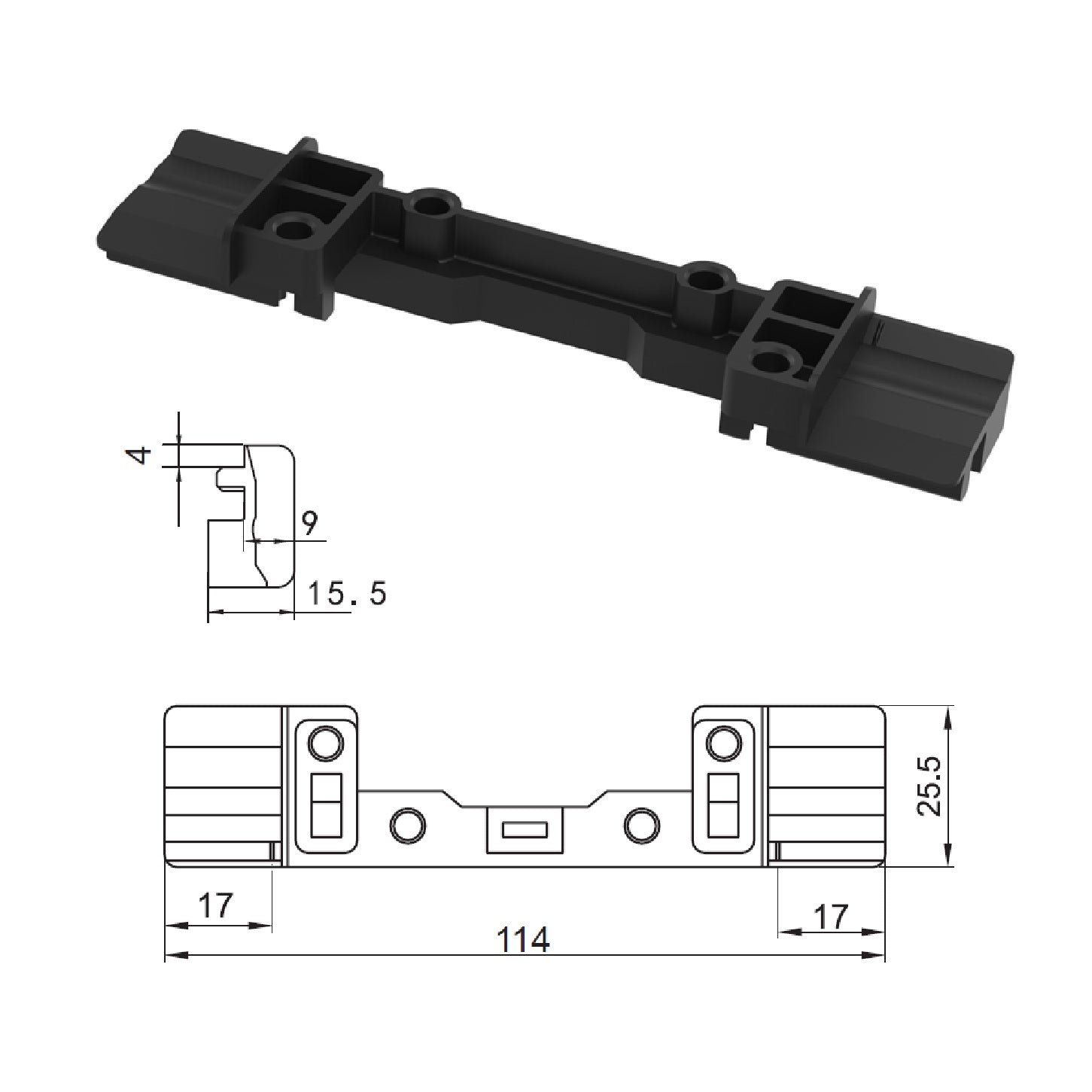 Bloque soporte para sistemas oscilobatientes en ventanas uPVC y aluminio