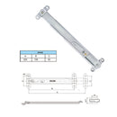 Limitador DERECHO telescópico contra viento ventanas uPVC y aluminio 8"