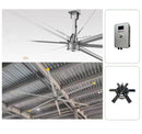 Abanico de techo industrial 8 pies(2.48m) Ventilador Comercial HVLS 6 aspas, ahorrador, cubre 4300m3/min (300m2) Monofasico 110V / 60Hz - 800w/2.8Amp super silencioso