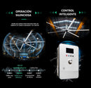 Abanico de techo industrial 14 pies(4.28m) Ventilador Comercial HVLS 6 aspas, ahorrador, cubre 7400m3/min(640m2) Monofasico 110V/60Hz - 800w/2.8Amp super silencioso