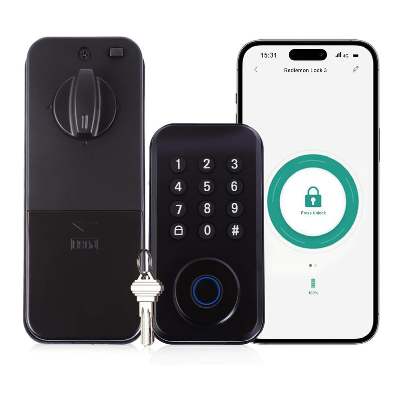 Cerradura Inteligente Digital Cerrojo Smart Lock 5 en 1 Llave Huella contraseña Bluetooth Tuya app fácil de instalar