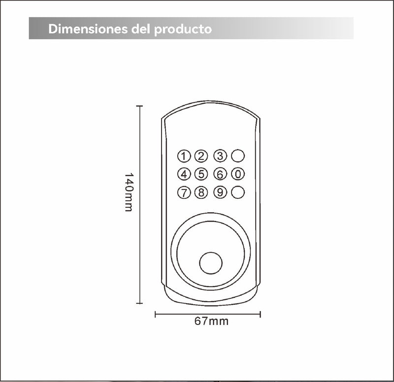 Cerradura Inteligente Digital Cerrojo Smart Lock 3 en 1 Llave contraseña Bluetooth fácil de instalar