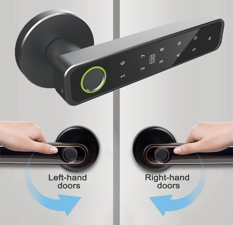 Cerradura Inteligente Manija de puerta Cerrojo Smart Lock 6 en 1 Llave Huella tarjeta contraseña Bluetooth Tuya app fácil de instalar
