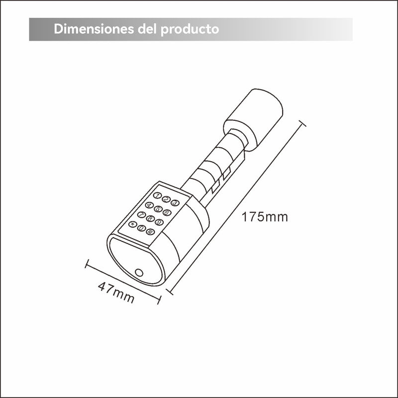Cilindro de Cerradura Inteligente Smart Lock 6 en 1 Llave Huella tarjeta contraseña Bluetooth Tuya app fácil de instalar