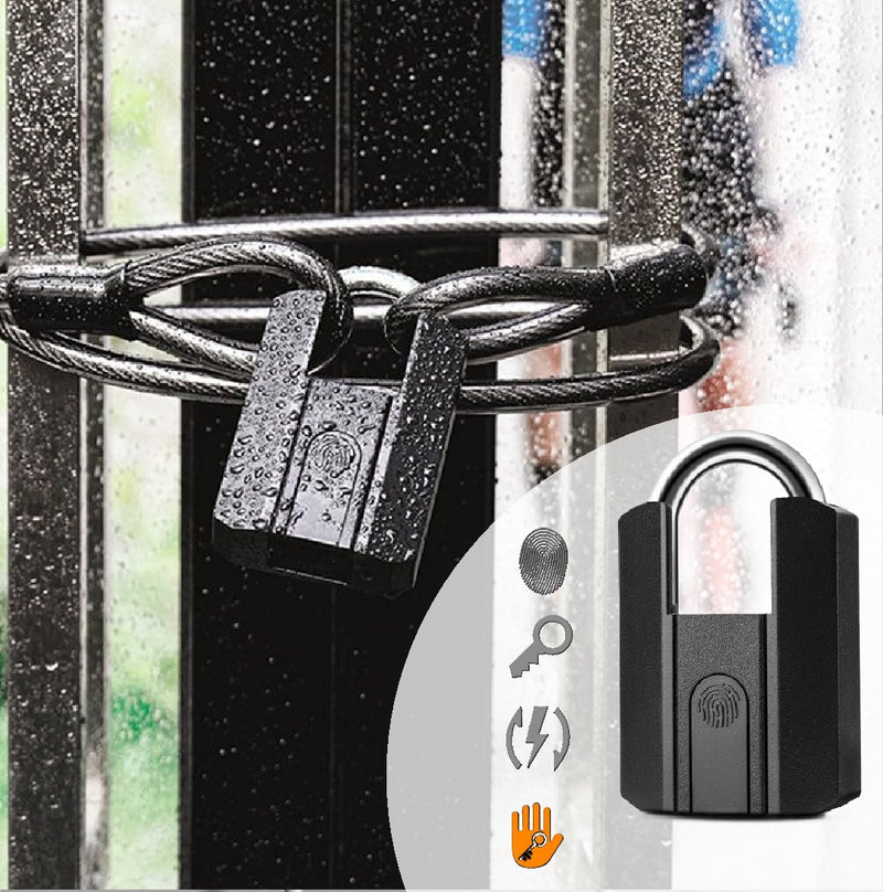 Candado Electronico Cerradura Inteligente Smart Lock Huella Antirrobo, Impermeable, Desbloqueo de Teléfono para Casillero, Gimnasio, Hogar