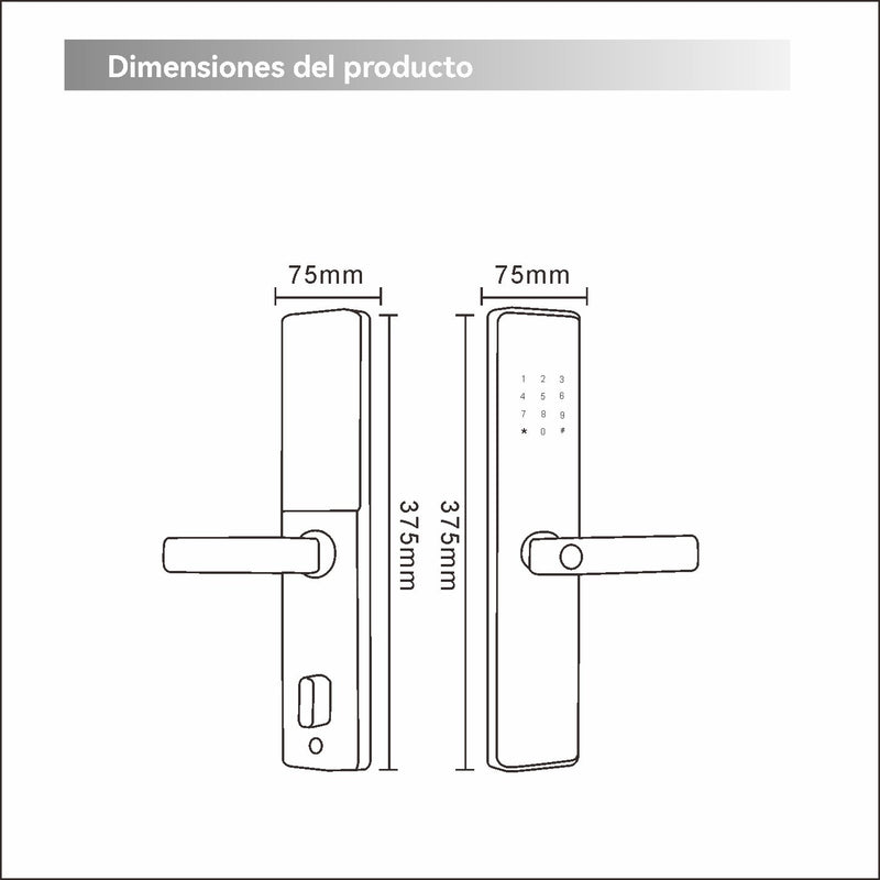 Cerradura Inteligente Digital Cerrojo Smart Lock reconocimiento facial 6 en 1 Llave Huella contraseña Bluetooth Camara app fácil de instalar