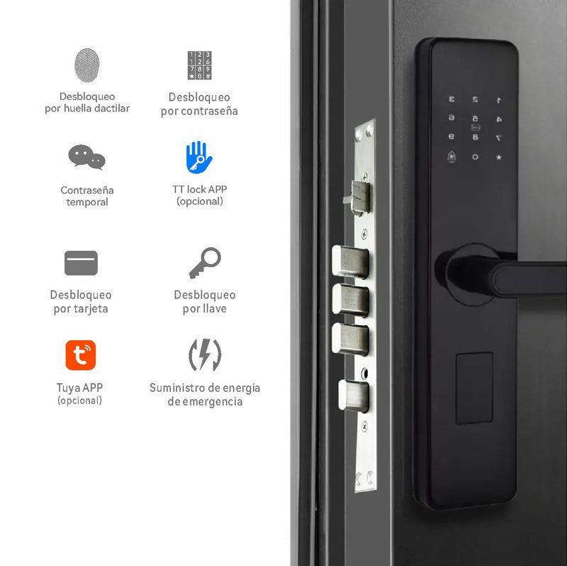 Cerradura Inteligente Digital Cerrojo Smart Lock 5 en 1 Llave Huella contraseña app fácil de instalar