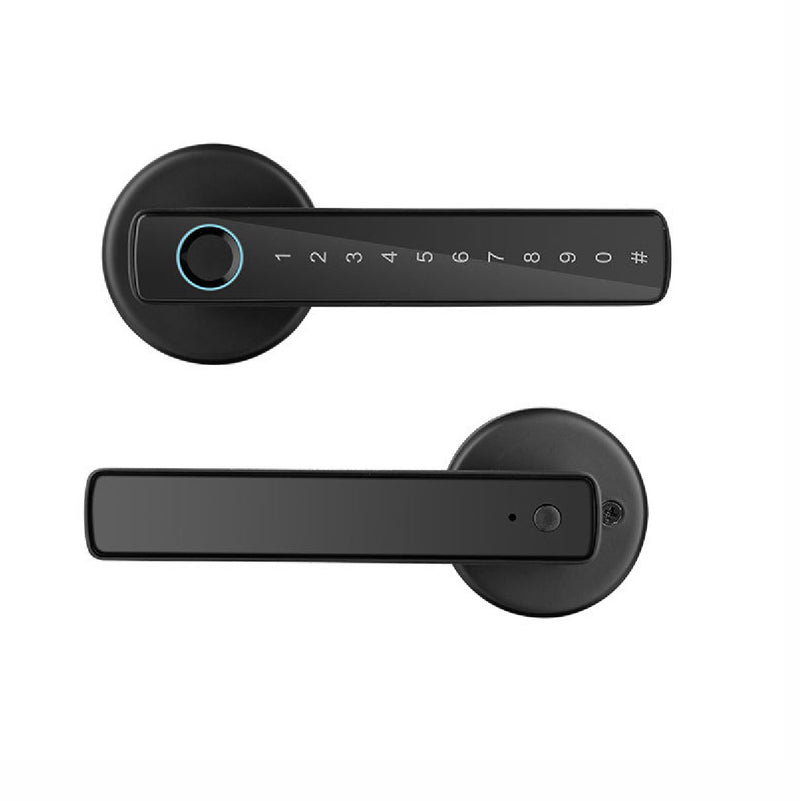 Cerradura Inteligente Manija de puerta Cerrojo Smart Lock 5 en 1 Llave Huella tarjeta contraseña Tuya app fácil de instalar