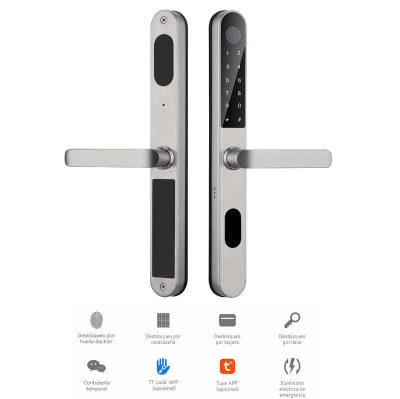 Cerradura Inteligente Digital Cerrojo Smart Lock maneta 5 en 1 Llave Huella contraseña app fácil de instalar