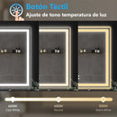 Espejo rectangular 60x150 cm con luz LED de 3 tonos boton tactil funciona para instalacion Vetical y Horizontal