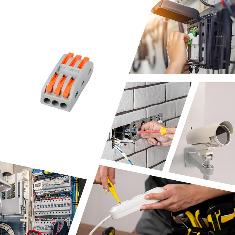 Conectores eléctricos de empalme rápido. Triple via. (1 Pza)