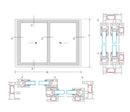 Puerta Ventana Corredera UPVC Marrón 200x220cm Reforzada Anti UV con Vidrio de seguridad Templado 5mm (5 años de Garantía) Incluye malla mosquitera