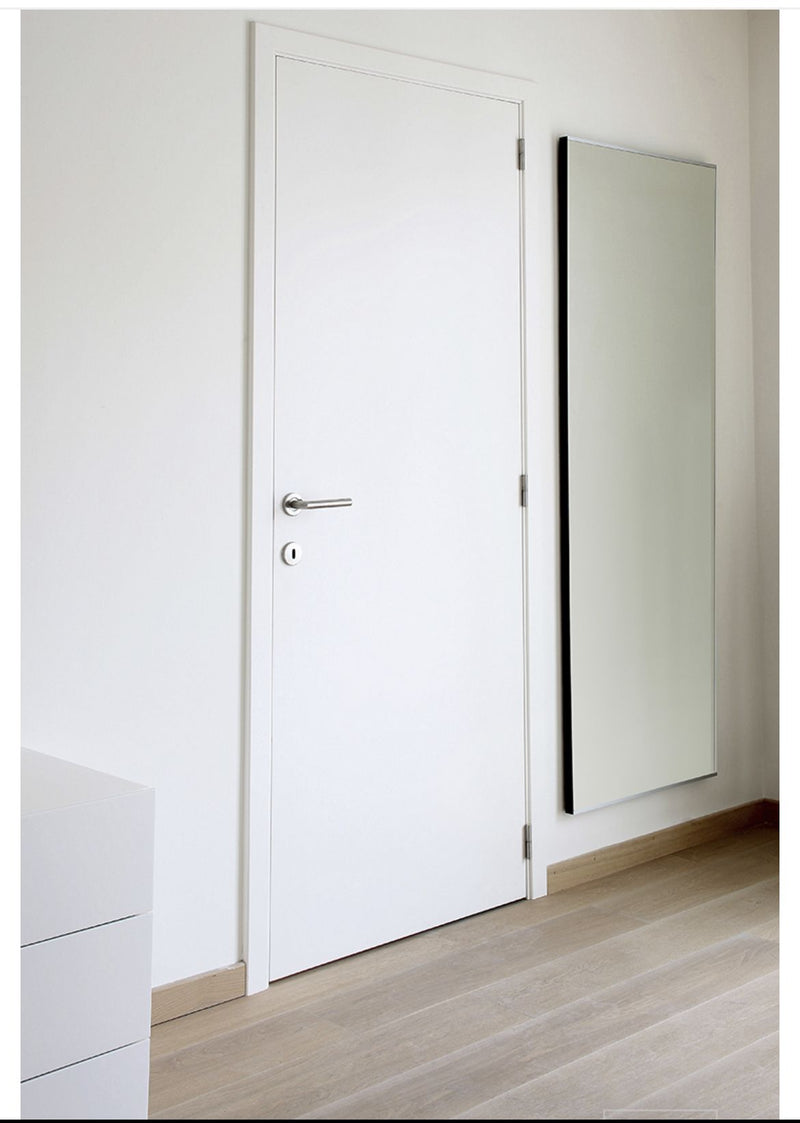 Puerta WPC 45mm madera interior Blanca 70x240cm incluye marco completo y herrajes silver. Altisima calidad y resistencia