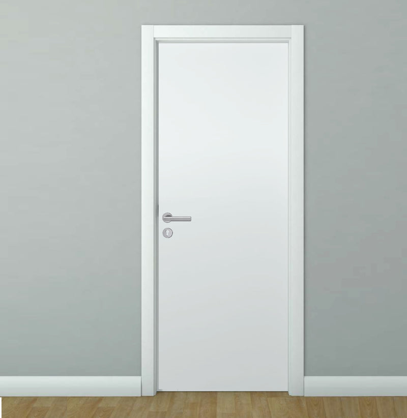 Puerta WPC 45mm madera interior Blanca 85x215cm incluye marco completo y herrajes silver. Altisima calidad y resistencia