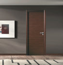 Puerta WPC 45mm madera interior Roble oscuro 85x215cm incluye marco completo y herrajes silver. Altisima calidad y resistencia