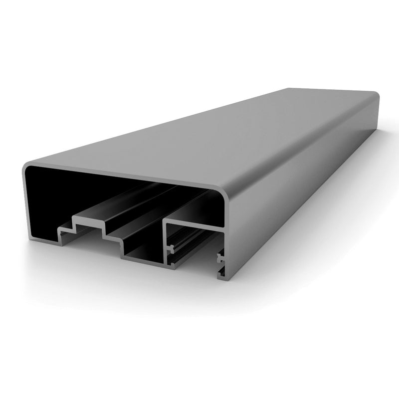 Perfil corremano superior 30x80 mm.  5.8 mts. Acabado inox light.