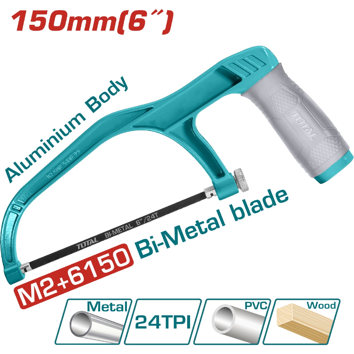 Mini Segueta Industrial para Metal de 150mm/6" para trabajo pesado. Incluye 1 Hoja de Sierra.