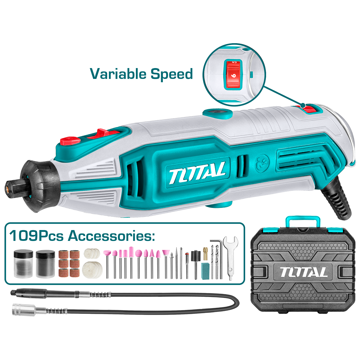 Mini Mototool 110V-120V~60Hz 130W. 109 pzas.