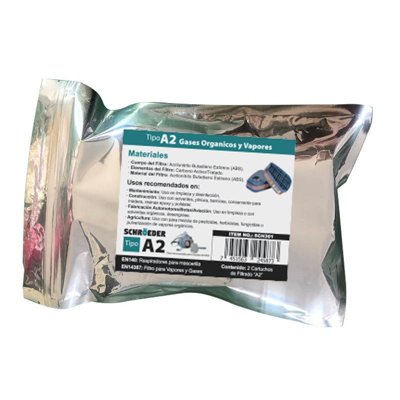 1 Repuesto filtro purificador tipo A2 para respirador mascarilla frontal de silicona ( POR UNIDAD)