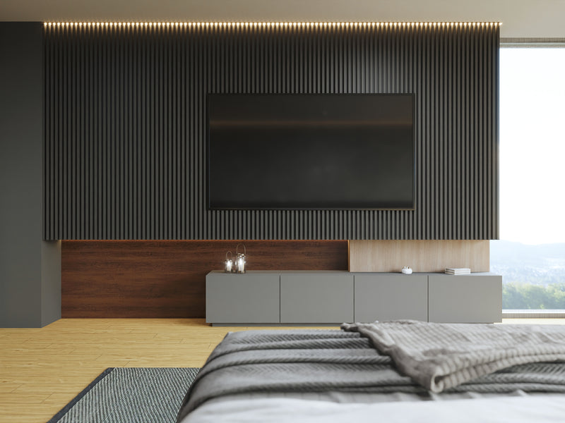 Panel Decorativo Mármol PVC  1.22 m x 2.80 m x 4 mm. Acabado: Roble africano