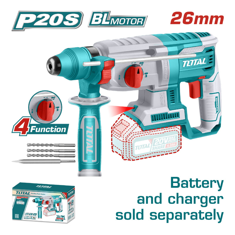 Rotomartillo SDS inalámbrico 20v de iones de litio (SIN CARBONES)