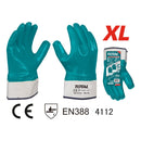 (1 Par) Guantes De Nitrilo Full Revestido Palma Y Reverso. Para Ambientes Con Mucho Aceite. Cert. CE