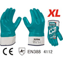 (1 Par) Guantes De Nitrilo Full Revestido Palma Y Reverso. Para Ambientes Con Mucho Aceite. Cert. CE