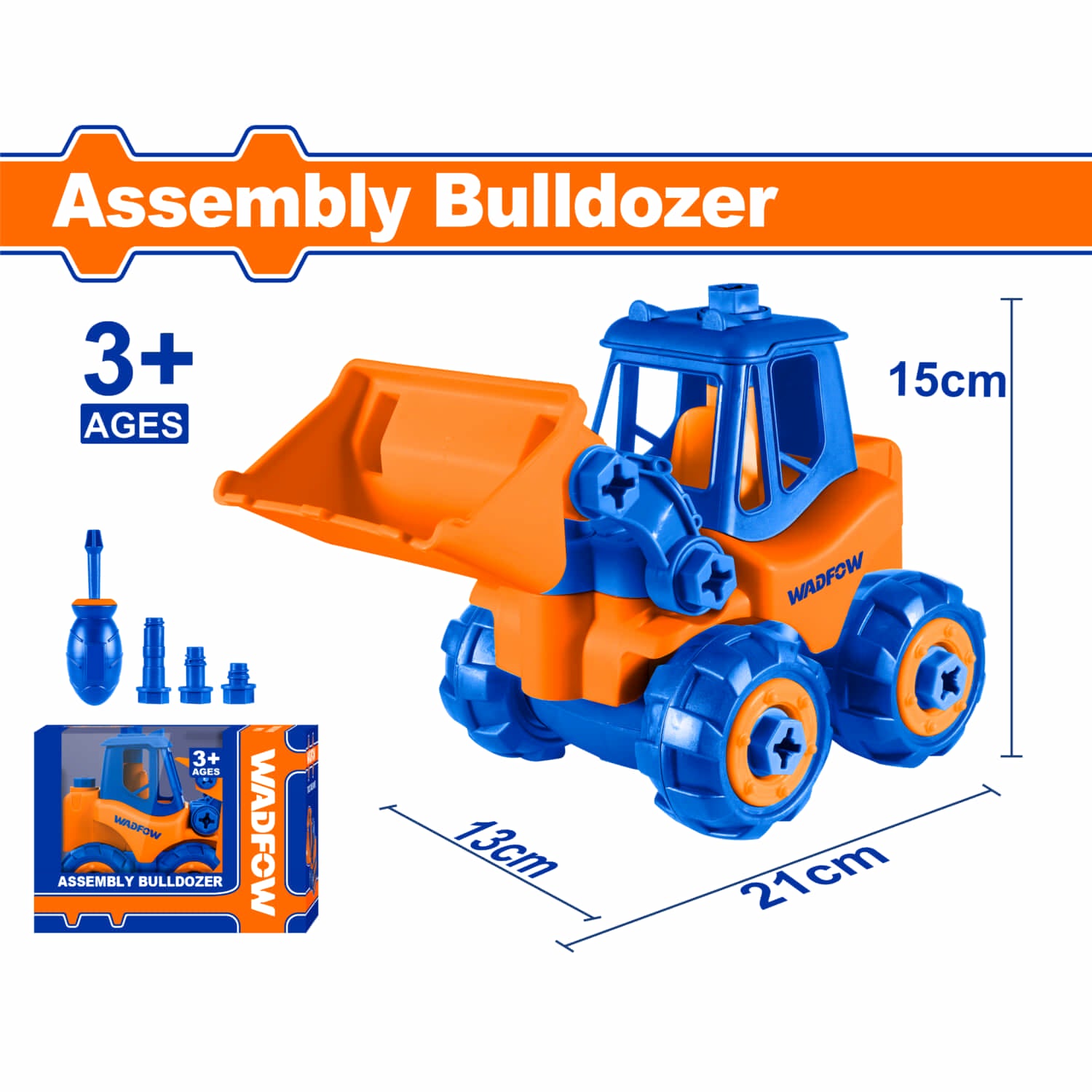 Juguete Retro Excavadora para Niños. Desmontable. Edades de 3 años+. Incluye accesorios.